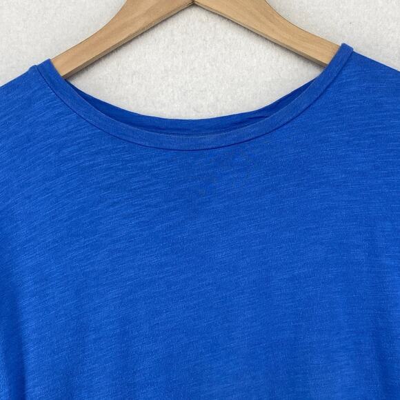 EILEEN FISHER Top M Organic Cotton Slub Jersey Crewneck Short Sleeve Blue - Picture 4 of 11